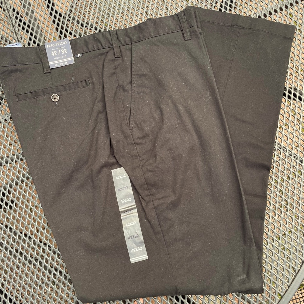 NWT Men’s Nautica Black Pants-Beacon Pant-42 x 32